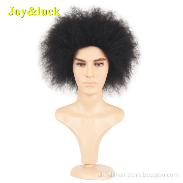 Daily or Party Male HairStyle Black 99j Color Wholesale Wigs for Men Natural Short Afro Kinky Curly Men Wigs Synthetic Hair Wigs